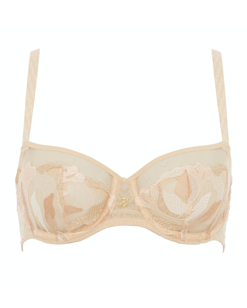 Chantelle 19J5 Rose Sable Demi Montaigne Lace Underwire Bra MYSELFLINGERIE.COM