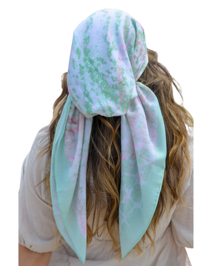 Tie Ur Knot Pastel Green Snakeskin Watercolor Untied Scarf MYSELFLINGERIE.COM