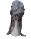 Lizi Headwear Grey Cheetah Print Pre-Tied Bandanna myselflingerie.com