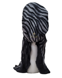 Lizi Headwear Black/Grey Zebra Print Pre-Tied Bandanna myselflingerie.com