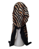 Lizi Headwear Brown/Black Zebra Print Pre-Tied Bandanna myselflingerie.com