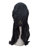 Lizi Headwear Textured Solid Black Pre-Tied Bandanna myselflingerie.com