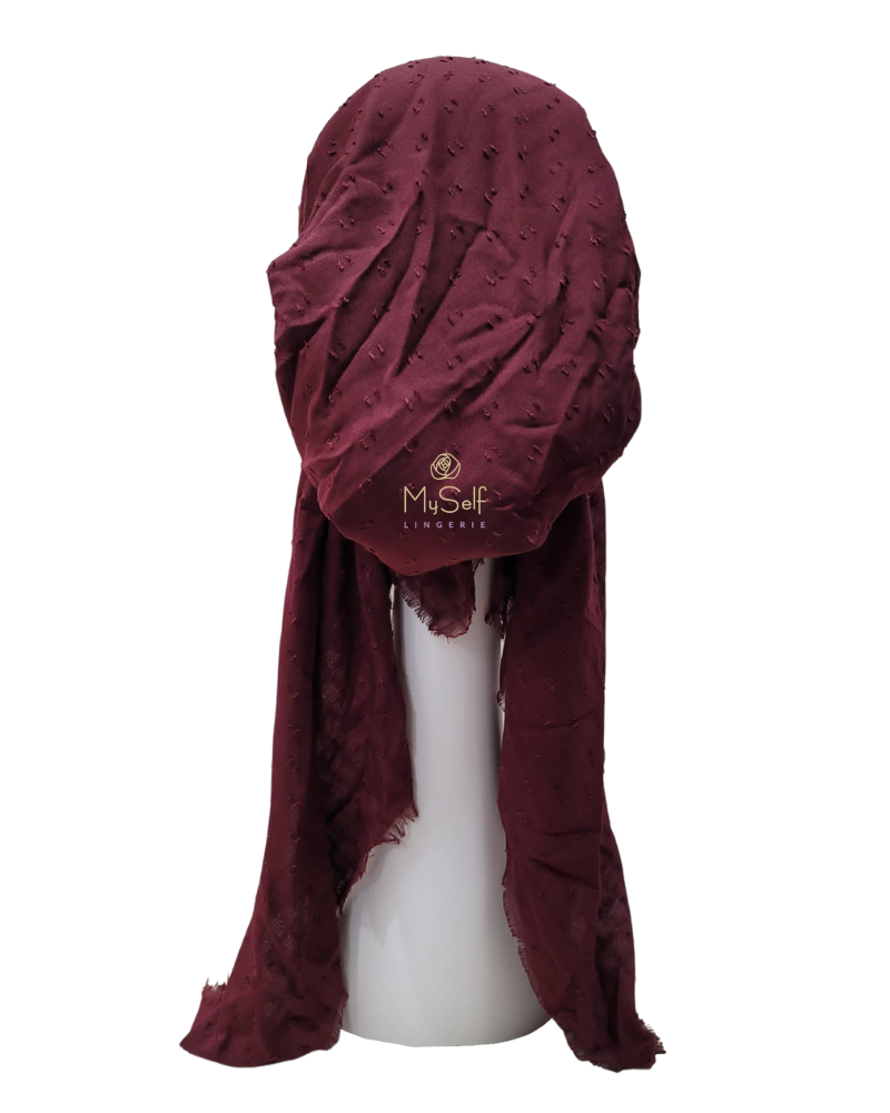 Lizi Headwear Textured Solid Burgundy Pre-Tied Bandanna myselflingerie.com
