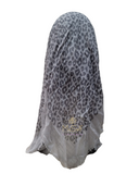 Lizi Headwear Open Back Grey Cheetah Pre-Tied Bandanna myselflingerie.com