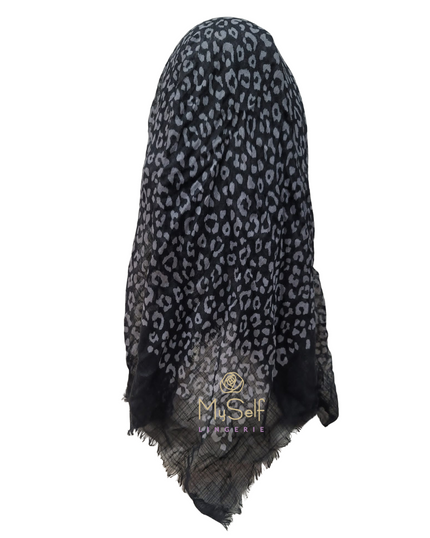 Lizi Headwear Open Back Black Cheetah Pre-Tied Bandanna myselflingerie.com