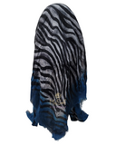 Lizi Headwear Open Back Grey/Teal Zebra Pre-Tied Bandanna