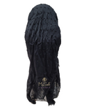 Lizi Headwear Open Back Solid Black Textured Pre-Tied Bandanna myselflingerie.com