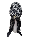 Lizi Headwear Black & White Cheetah Print Pre-Tied Bandanna myselflingerie.com