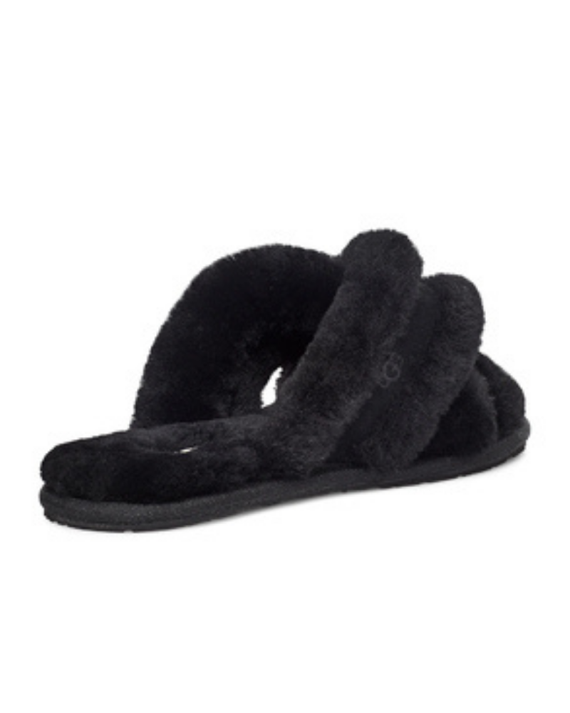 Ugg black fuzzy 2024 slippers