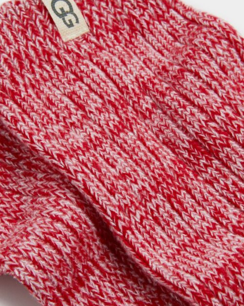UGG 1014832 Foxglove/Sangria Red Rib Knit Slouchy Crew Socks myselflingerie.com