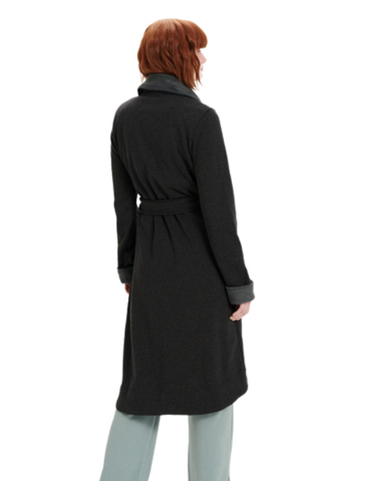UGG 1095612 Black Bear Heather Duffield II Fleece Wrap Robe myselflingerie.com