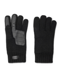 UGG 20093 Men's Black Knit Gloves with Palm Patch MYSELFLINGERIE.COM