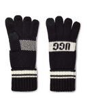 UGG 20169 Black Knit Logo Gloves with Touch One Size MYSELFLINGERIE.COM