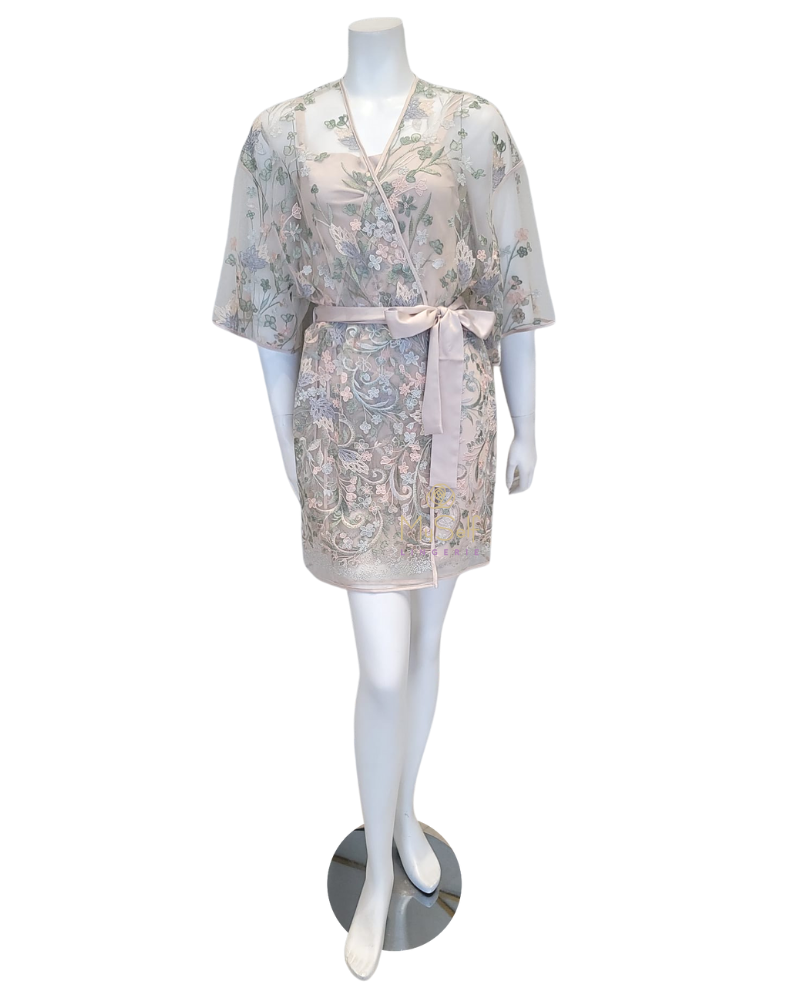 Rya Collection 564 Champagne Iris Embroidered Cover Up MYSELFLINGERIE.COM