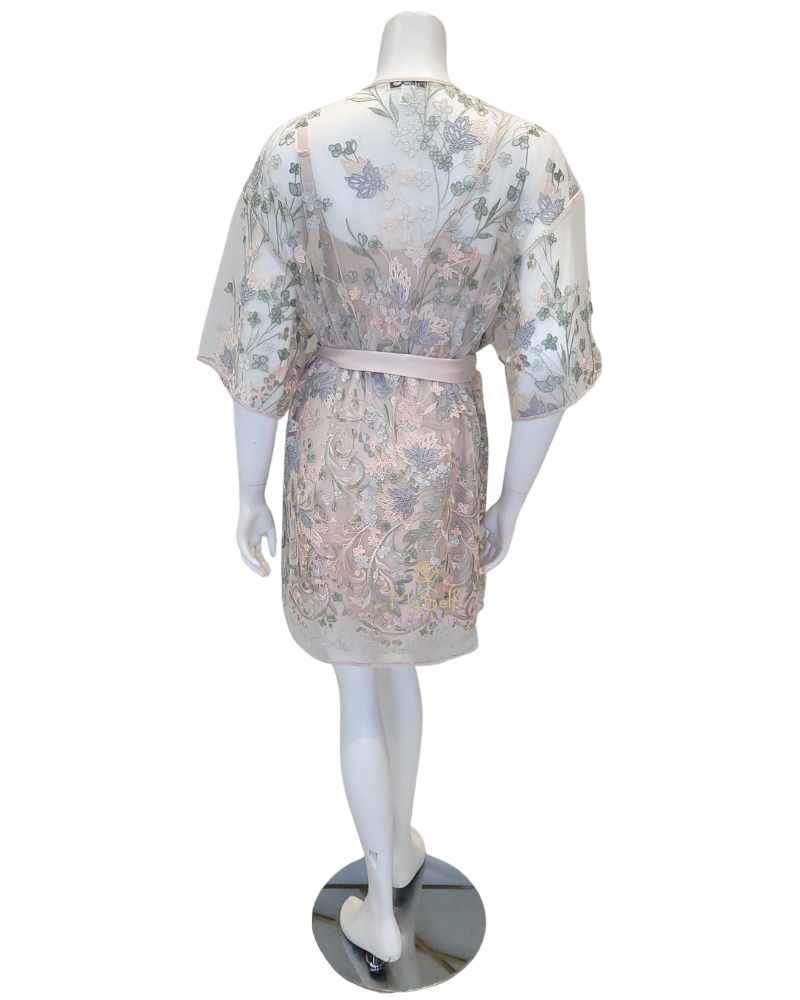 Rya Collection 564 Champagne Iris Embroidered Cover Up MYSELFLINGERIE.COM