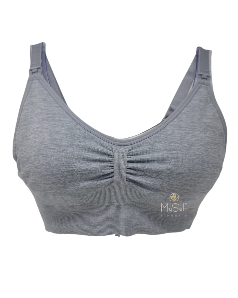  Dorina D000230 Blk/Gry 2 Pack Wire Free Modal Nursing Bras myselflingerie.com