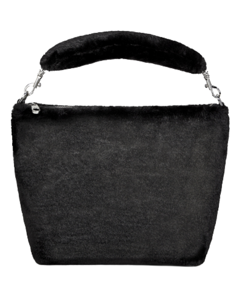 UGG 1121256 Duffy Fluffy Black Slouch Handbag myselflingerie