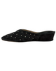 Jacques Levine 20161S Black Suede Quilted Silver Dots Wedge Slippers myselflingerie.com