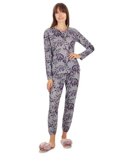 Me Moi CPJ07034 Purple Blossom Modal Pajamas Set myselflingerie.com