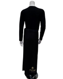 Oh! Zuza IC015.L Satin Trimmed Black Modal Long Morning Robe myselflingerie.com