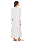 MeMoi CNL07263 Bell Sleeve Trimmed White Cotton Nightgown myselflingerie.com