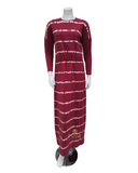 Chicolli Berry Tie Dye Rib Sleeved Cotton Nursing Nightgown