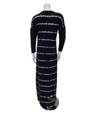 Chicolli FW21N12B Black Tie Dye Rib Sleeved Cotton Nursing Nightgown myselfingerie.com
