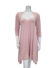 Oh! Zuza OZ246 Dusty Pink Flared Modal Nightshirt with White Lace Neckline myselfingerie.com