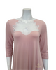 Oh! Zuza OZ246 Dusty Pink Flared Modal Nightshirt with White Lace Neckline myselfingerie.com