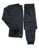 Plush Starry Nights Blue & White Stars Cotton Blend Pajamas Set
