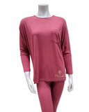 Ellwi 421-PK Dolman Sleeve Pink Cotton Pajamas Set myselflingerie.com