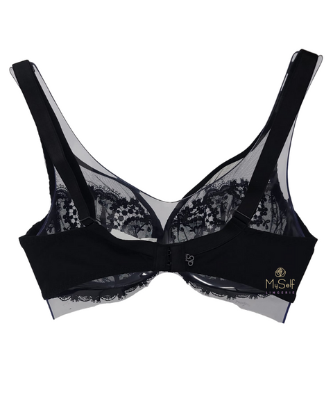 Simone Perele Black Wish Sheer Plunge Underwire Bra Myselflingerie.com