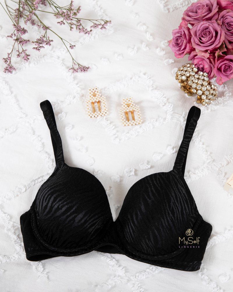 You 100-810 Black Tuval Molded Underwire Bra myselflingerie.com
