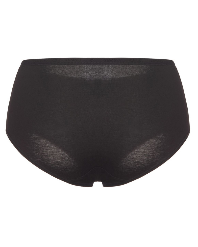 Gemsli 3324 Organic Cotton Black Hipsters 3 Pk myselfingerie.com