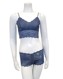 Btemptd 910219 + 945219 Eyelet Inspired Vintage Indigo Bralette Set myselflingerie.com