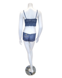 Btemptd 910219 + 945219 Eyelet Inspired Vintage Indigo Bralette Set myselflingerie.com