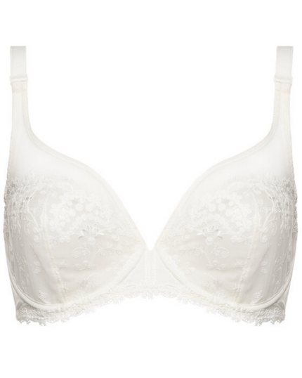  Simone Perele 12B319 Ivory Wish Sheer Plunge Underwire Bra myselflingerie.com
