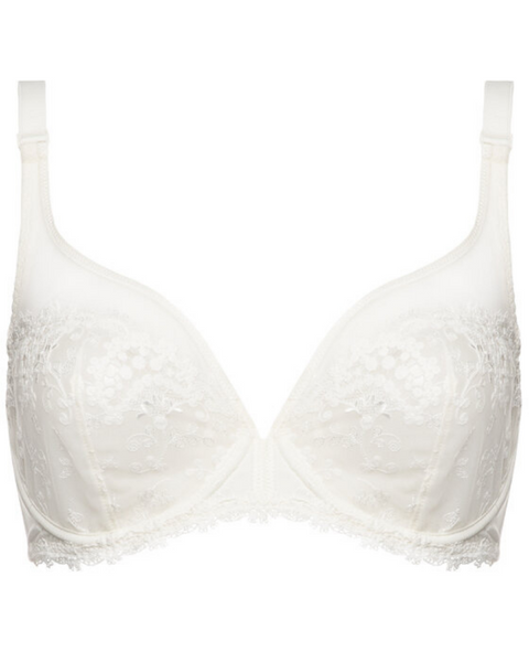  Simone Perele 12B319 Ivory Wish Sheer Plunge Underwire Bra myselflingerie.com