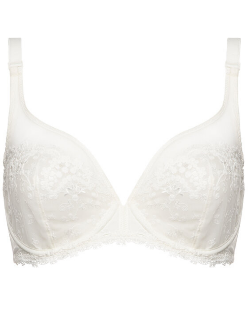  Simone Perele 12B319 Ivory Wish Sheer Plunge Underwire Bra myselflingerie.com
