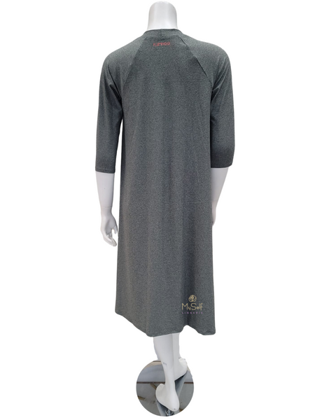Flamingo Heather Grey Swing Swim Dress Tall Length Myselflingerie.com