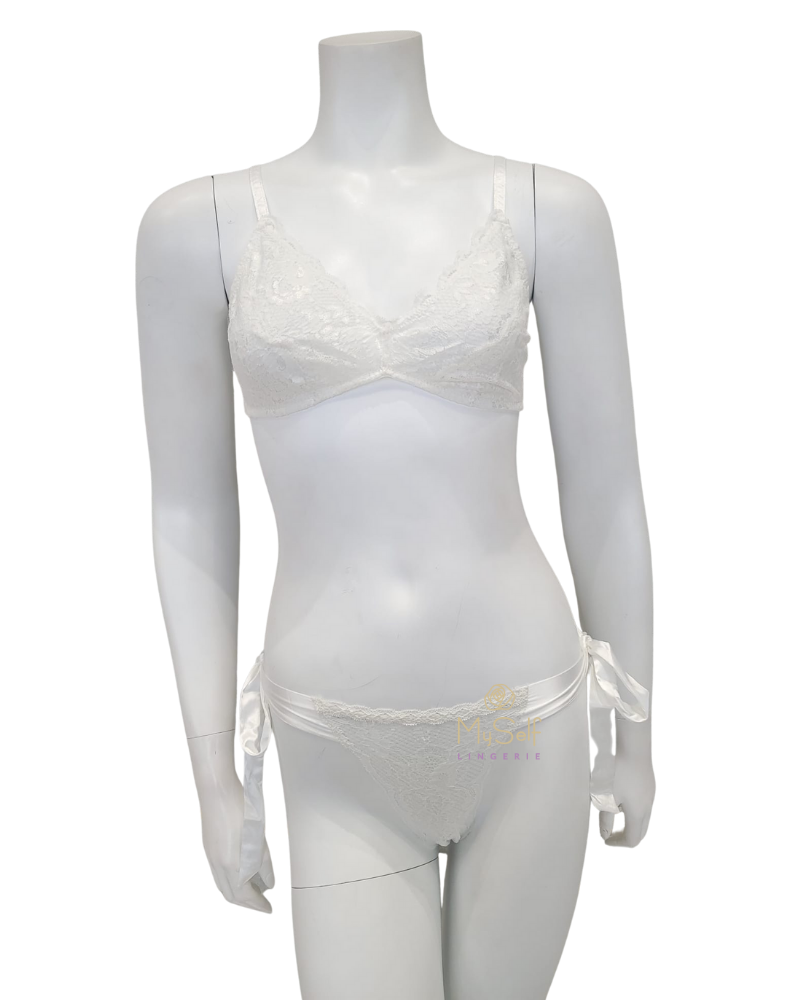 Cosabella NEVER1320 + 0372 Moon Ivory Tie Me Up Bralette Set myselflingerie.com