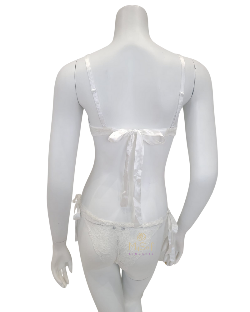 Cosabella NEVER1320 + 0372 Moon Ivory Tie Me Up Bralette Set myselflingerie.com