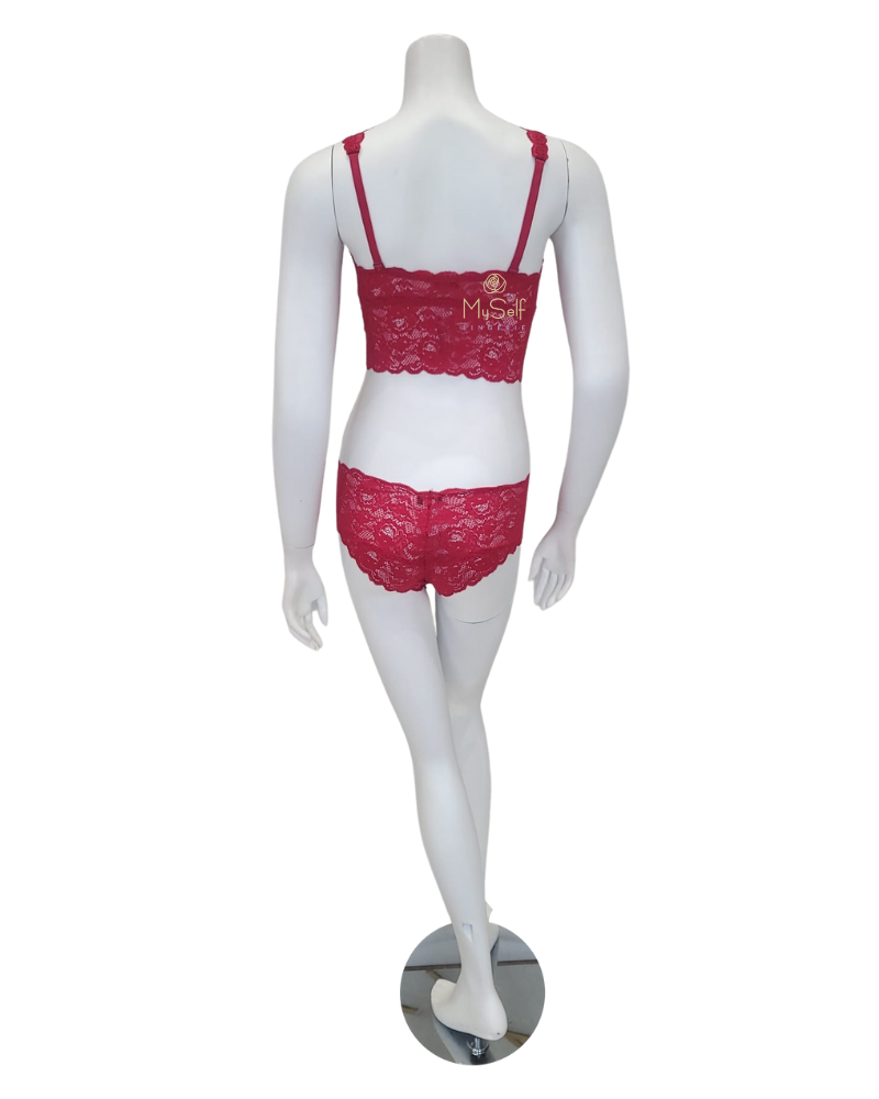Cosabella NEVER1386 + 07ZL Mystic Red Lace Bralette & Short Set myselflingerie.com