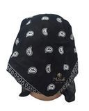 Cherie HB166BLK Black Printed Pre-Tied Bandanna myselflingerie.com