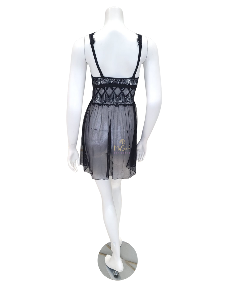 Cosabella ALLUR2621 Black Allure Babydoll Chemise myselflingerie.com