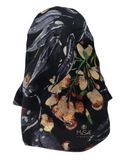 Cherie SP180BLK Metallic Floral Black Pre-Tied Open Back Bandanna myselflingerie.com