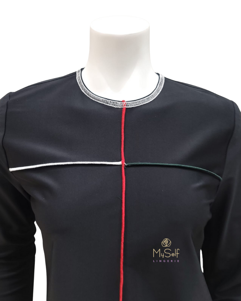 Seashells S6451 Coverstitch Long Sleeve Swim Top  myselflingerie.com