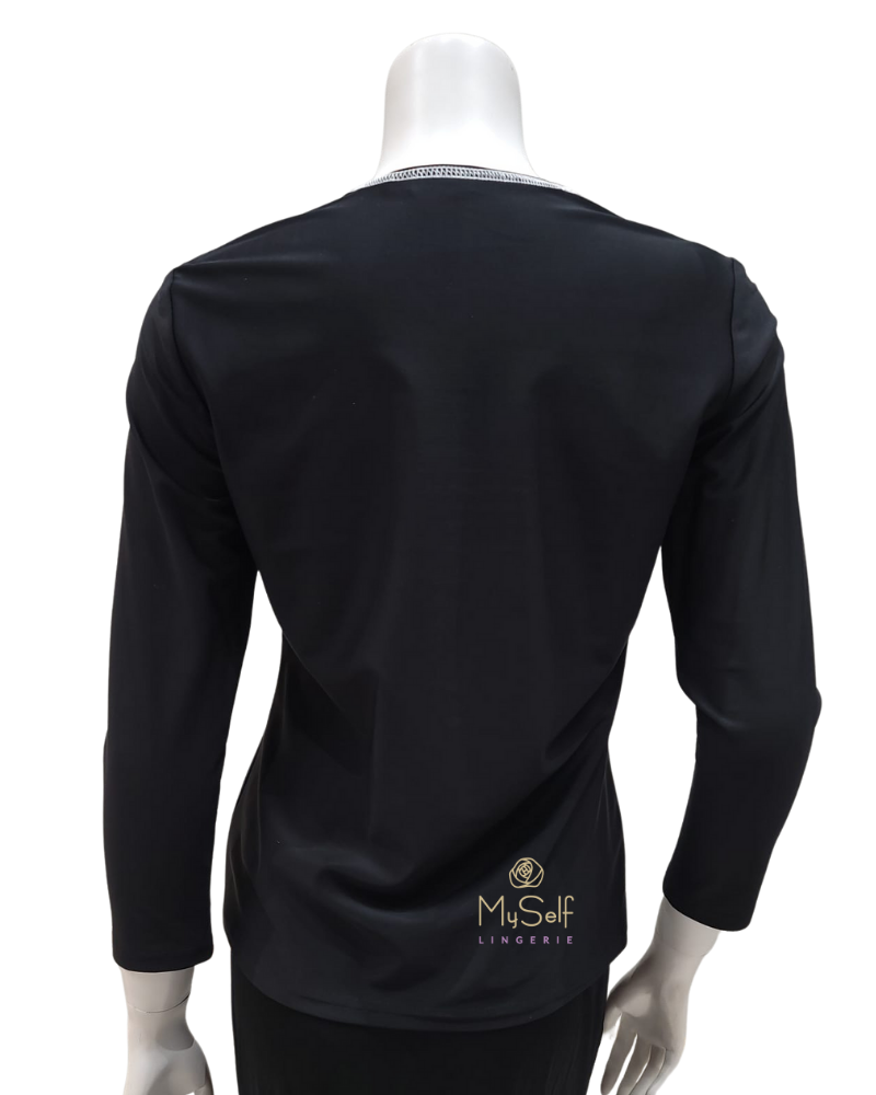 Seashells S6451 Coverstitch Long Sleeve Swim Top  myselflingerie.com