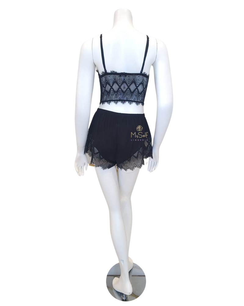 Cosabella ALLSW9751 Allure Black Cami & Boxer Set myselflingerie.com