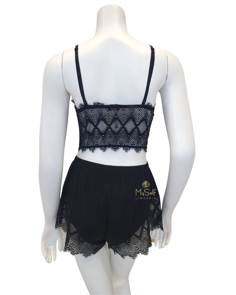Cosabella ALLSW9751 Allure Black Cami & Boxer Set myselflingerie.com